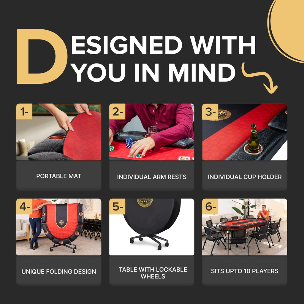 Premium Poker Table for 10 Players